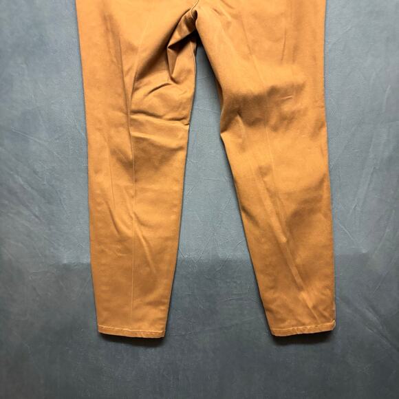 W62 Skinny Pants Chino Womens 14 Plus Size Work Casual Comfy Preppy Camel Brown - Picture 9 of 12